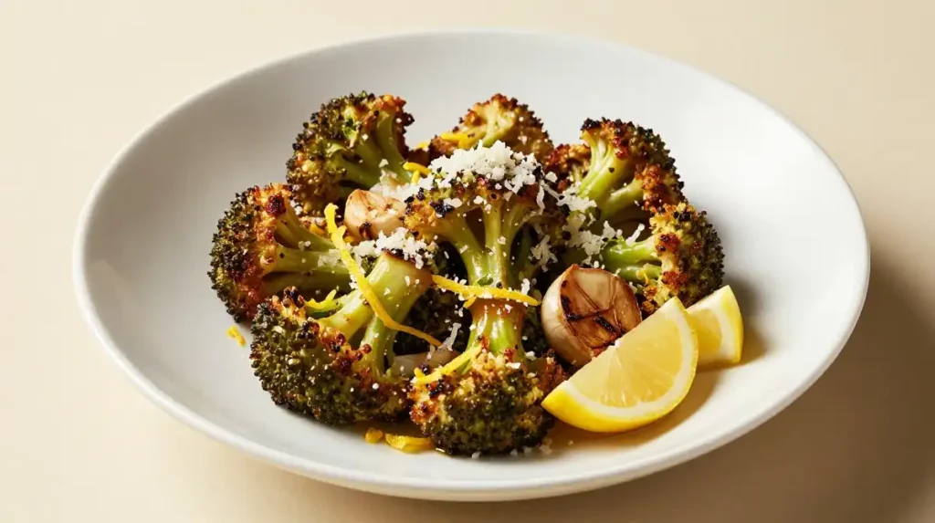 6. Roasted Broccoli Salad With Lemon Garlic Parmesan That Tastes Like a Restaurant Dish