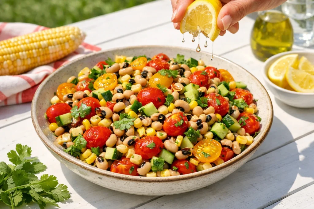 Black Eyed Pea Salad With Corn and Tomatoes That Screams Summer