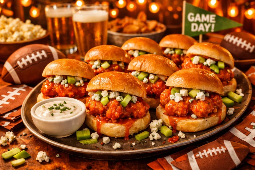 7. Buffalo Chicken Nugget Sliders on Hawaiian Rolls for the Ultimate Game Day Experience