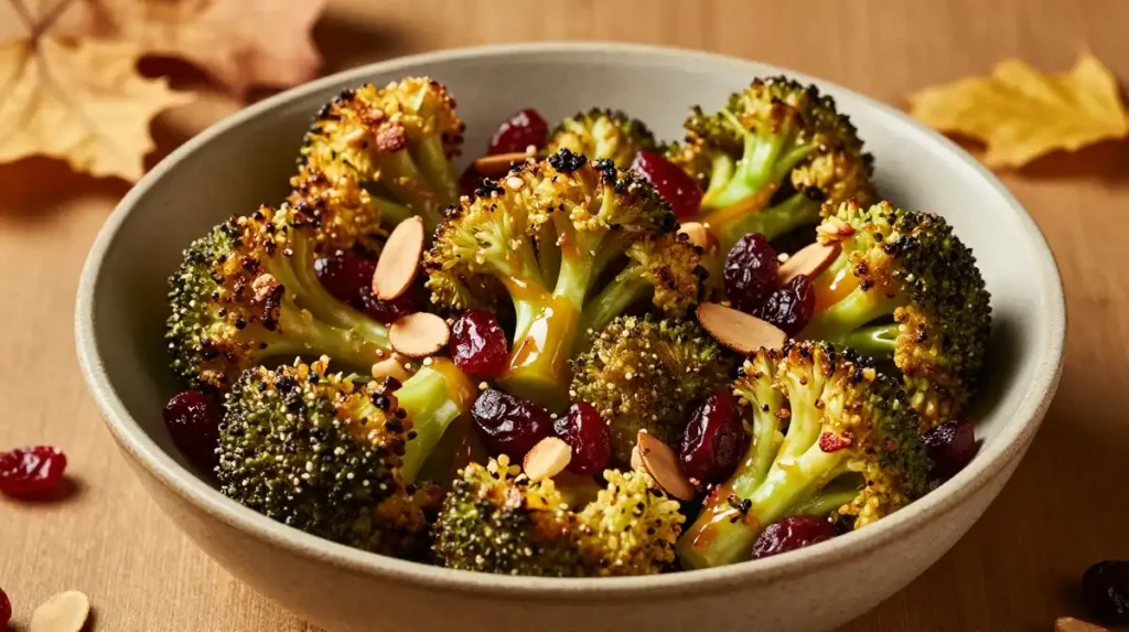7. Roasted Broccoli Salad With Cranberries and Almonds for a Sweet and Crunchy Delight