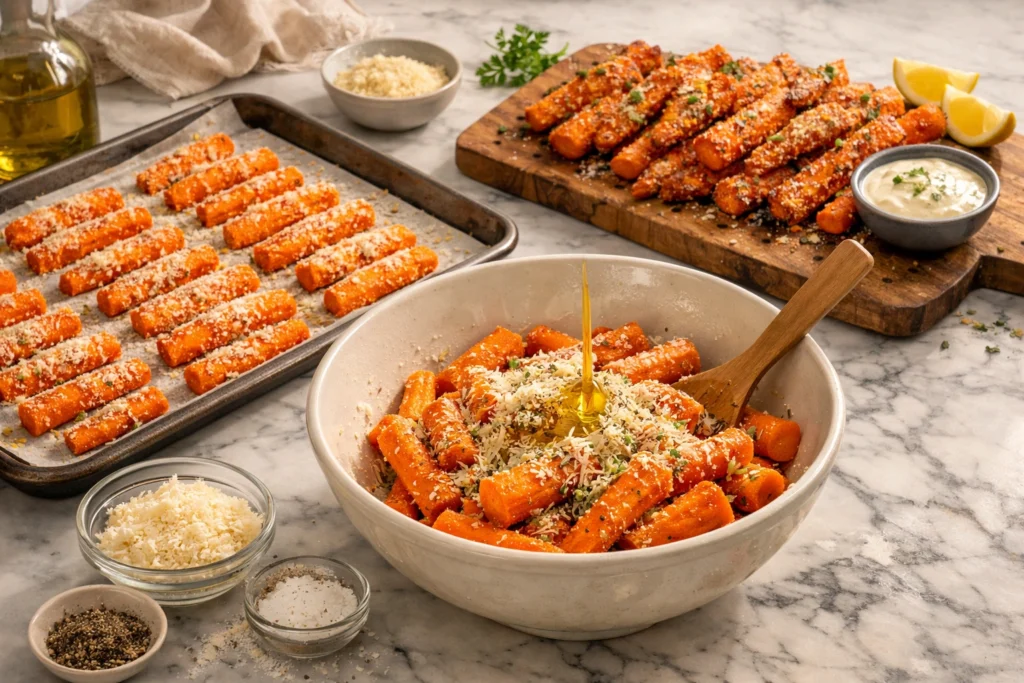 Step by Step Recipe for Crispy Parmesan Roasted Carrots