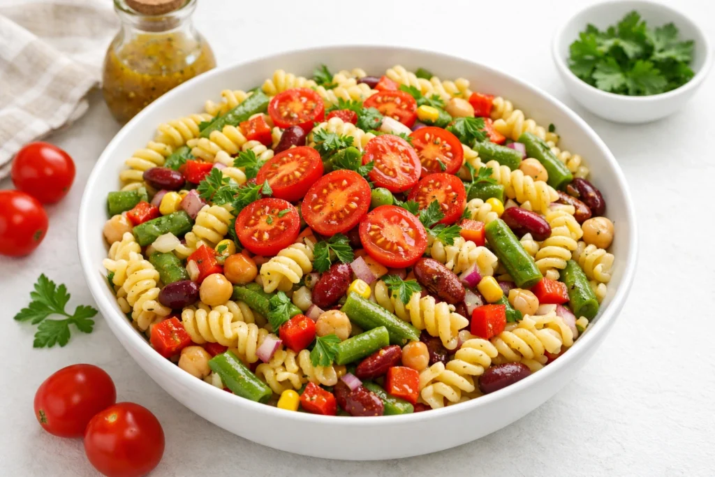 3 Bean Pasta Salad With Italian Dressing Recipe