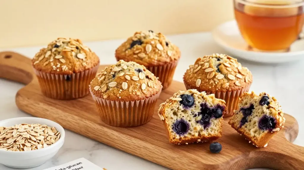 Healthy Blueberry Muffins With Oats for Fiber and Hearty Texture