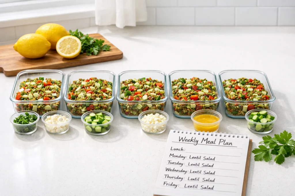 How to Make Chopped Lentil Salad With Lemon Dressing for Meal Prep