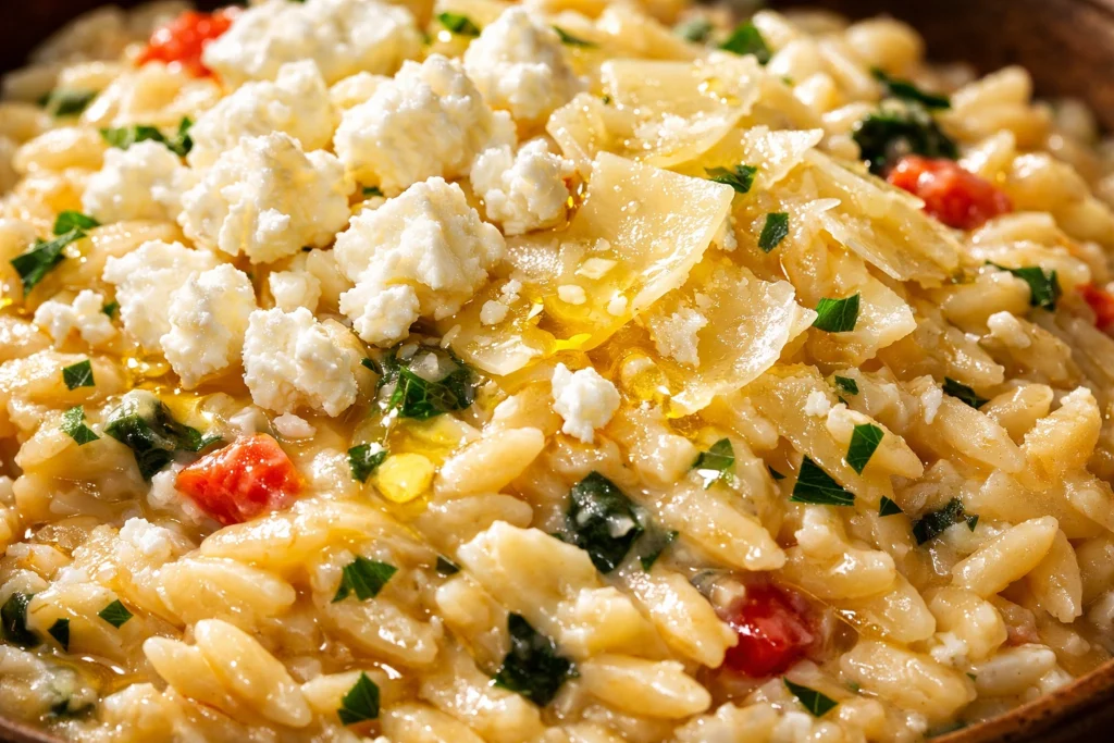 9. Creamy One Pot Vegetable Orzo With Parmesan and Feta That Everyone Goes Crazy For