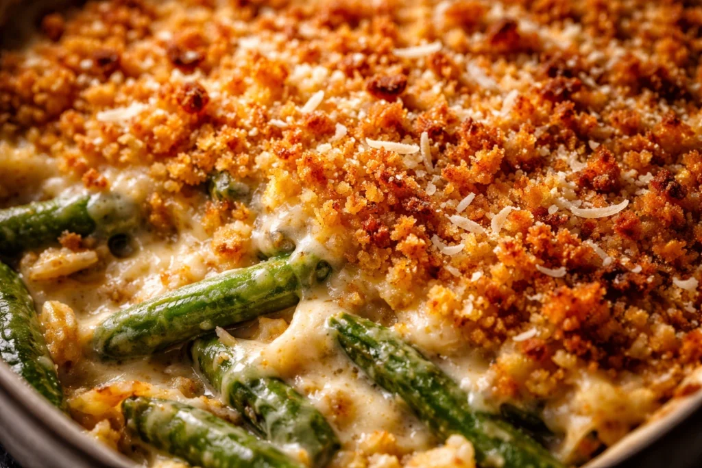 Green Bean Alfredo Casserole With Crispy Panko Topping Recipe