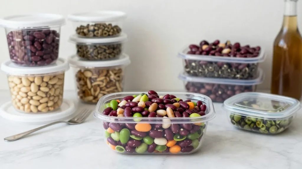 How to Make Greek Bean Salad Ahead of Time for BBQ and Potlucks