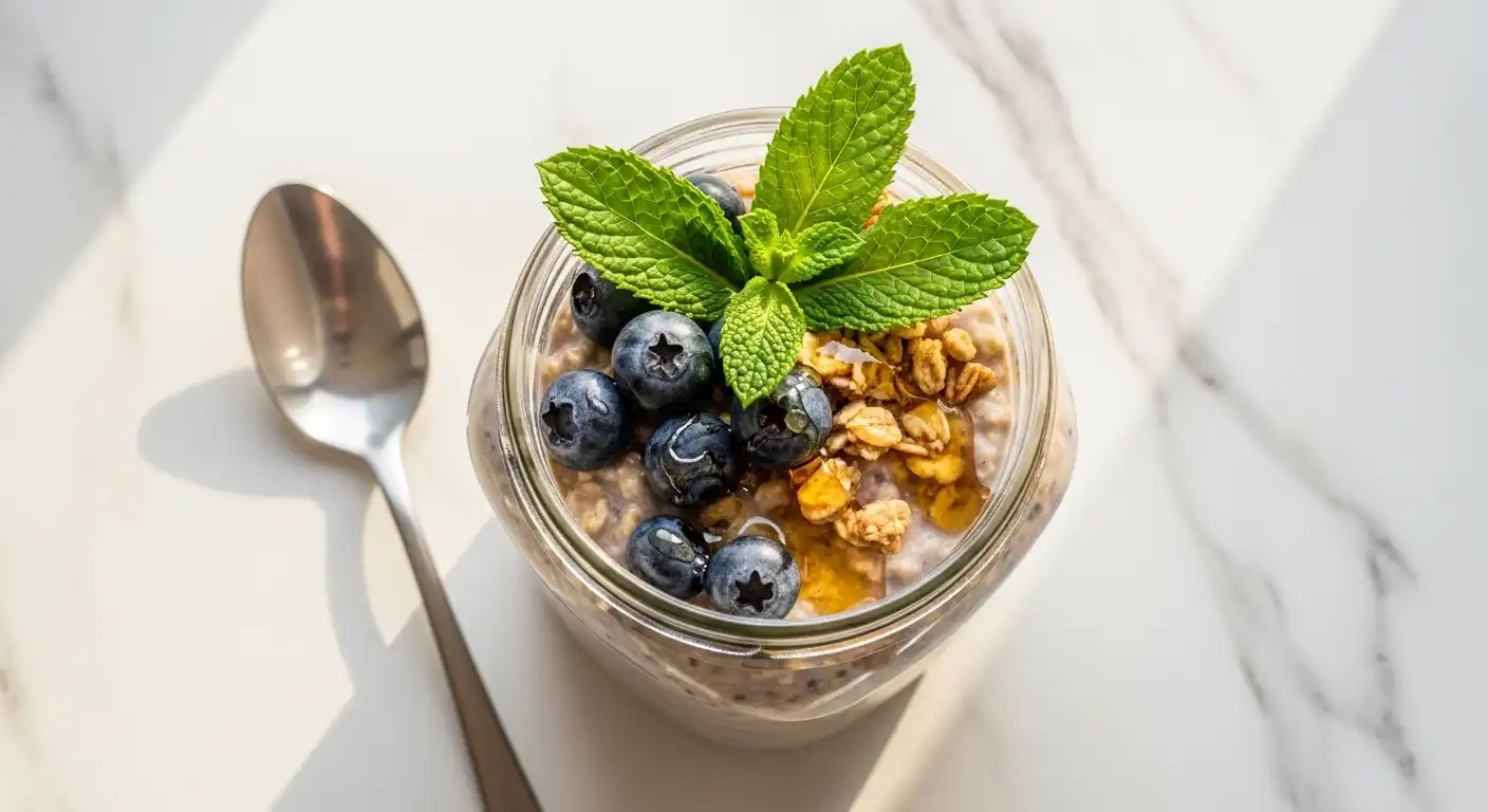 blueberry overnight oats with greek yogurt