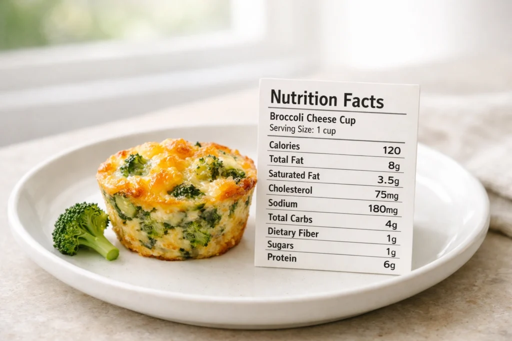 Nutritional Information for Broccoli Cheese Cups