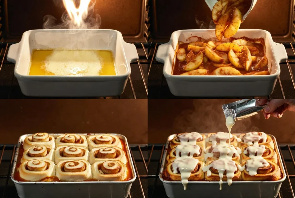 Step-by-Step Instructions for Cinnamon Roll Apple Cobbler