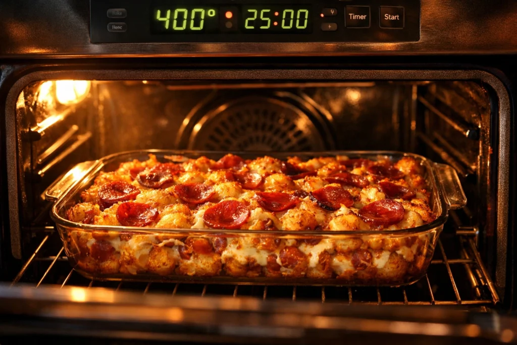 What Temperature and How Long to Bake Tater Tot Pizza Casserole