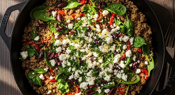 13 Mediterranean Lentils and Quinoa Skillet: The Easiest Healthy One Pan Dinner You’ll Make All Week