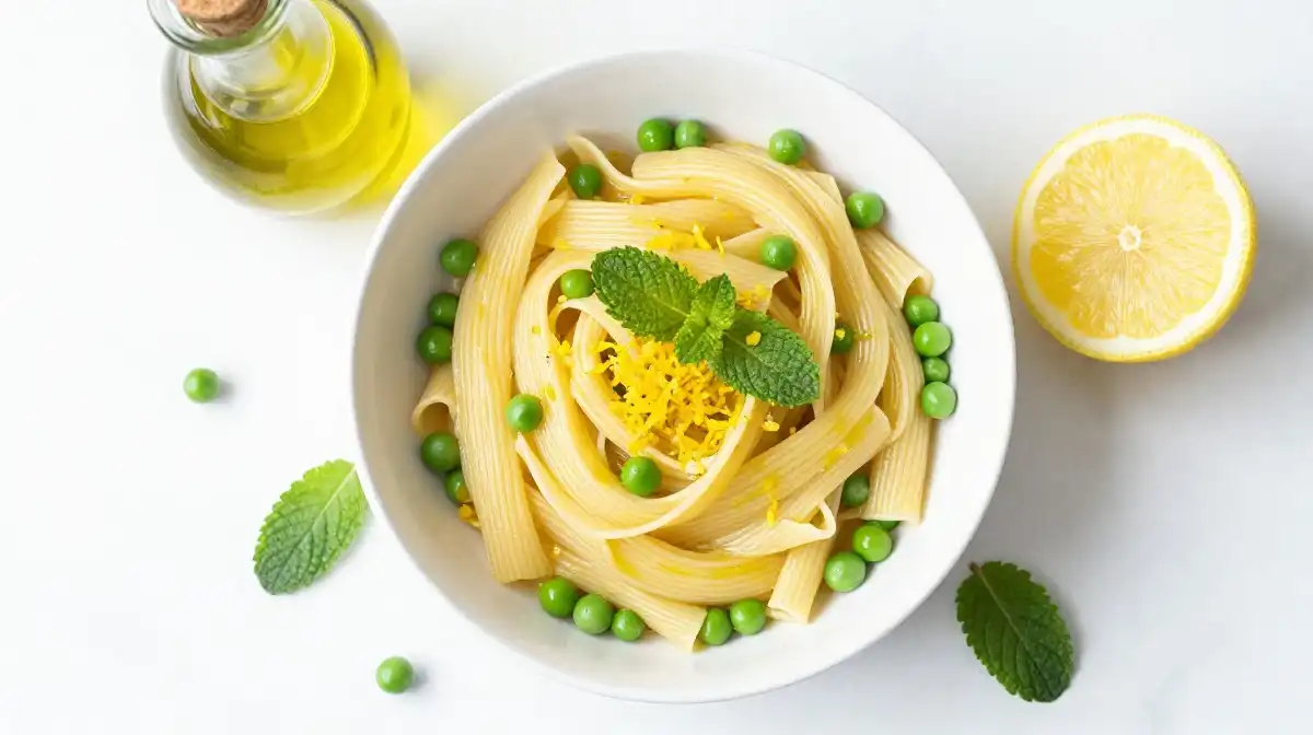 How to Make Healthy and Light Pasta and Peas With Olive Oil and Lemon