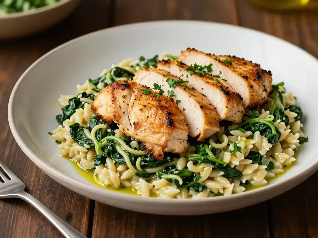 How to Make Spinach Orzo With Chicken for a Protein Packed Meal