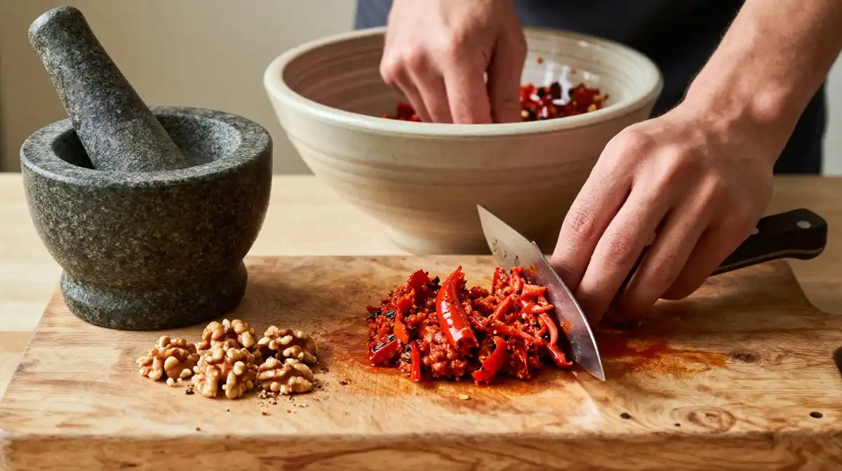Muhammara Without a Food Processor: Hand Made Method That Works