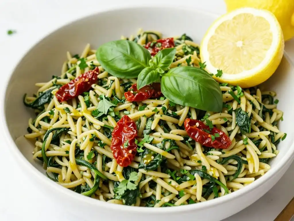 How to Make Vegan Spinach Orzo With Fresh Herbs and Lemon
