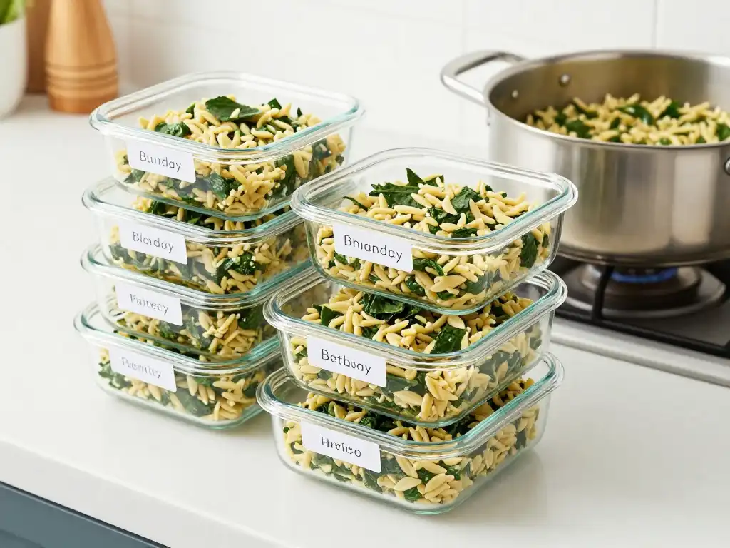 How to Make Spinach Orzo for Meal Prep and Busy Weeknights