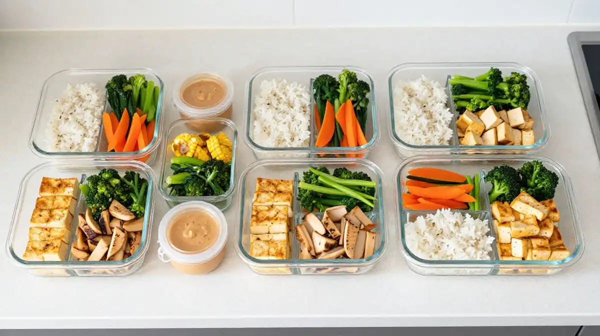 How to Make Tofu Rice Bowl With Peanut Sauce for Meal Prep