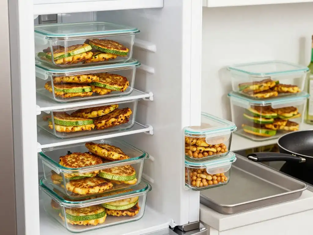 How to Meal Prep Store and Reheat Chickpea Zucchini Fritters Correctly