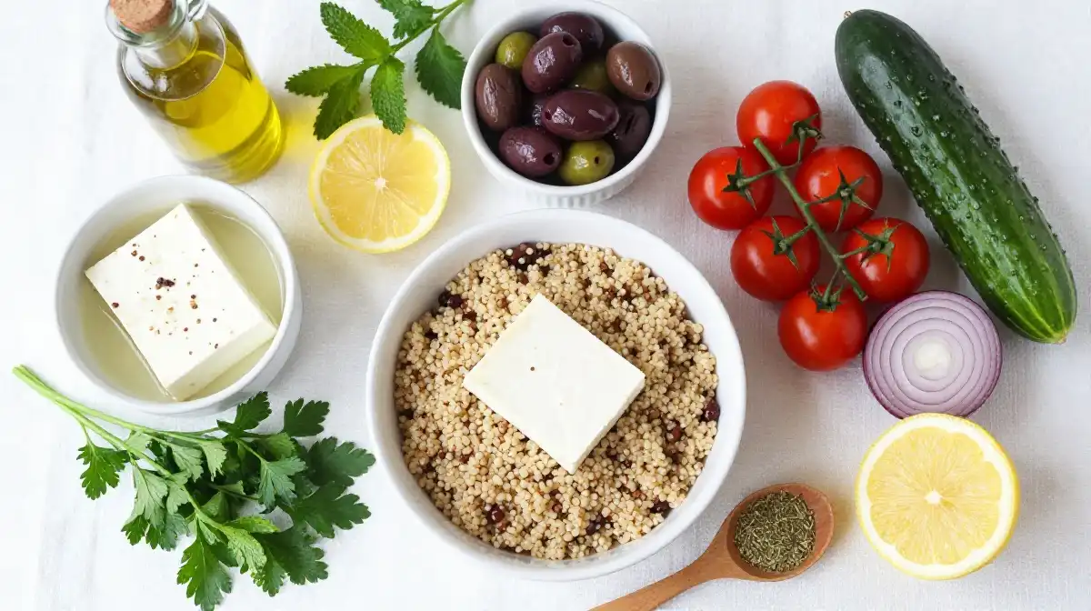 The Essential Ingredients That Make This Greek Quinoa Salad Authentic