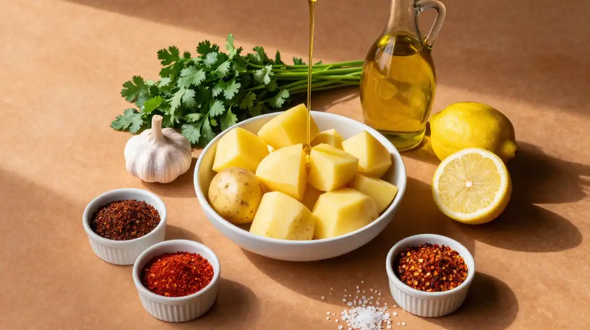 Exact Ingredients You Need for Authentic Batata Harra Lemony Crispy Roasted Potatoes