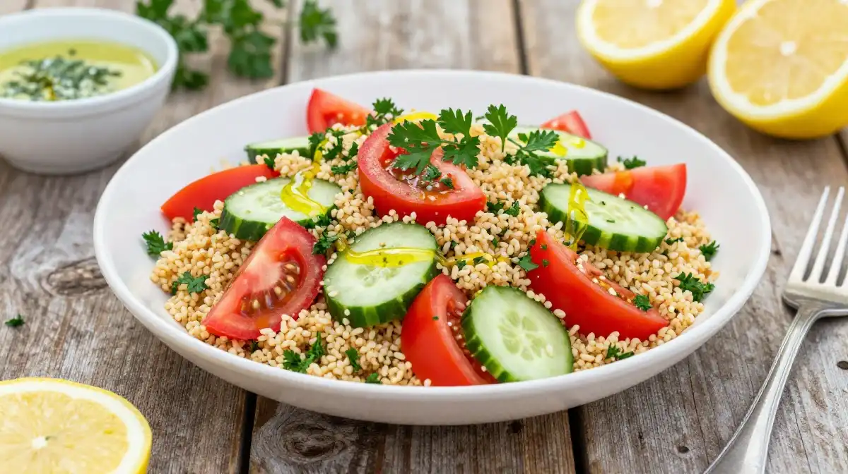 The Classic Mediterranean Bulgur Salad With Lemon Herb Dressing