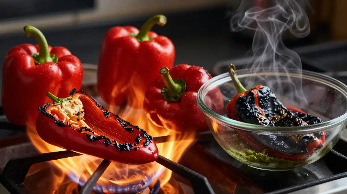 How to Roast Red Peppers Perfectly for the Best Pesto Flavor