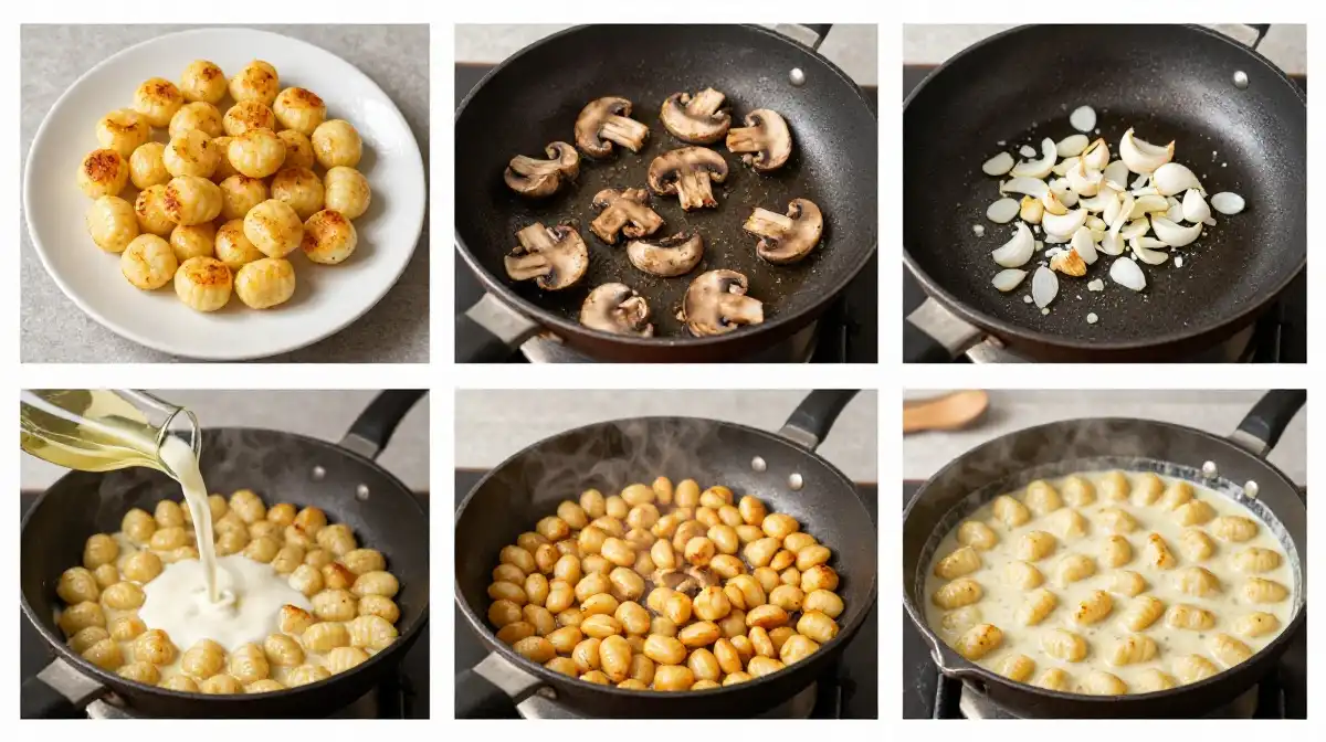 How to Make Classic Creamy Mushroom Gnocchi Skillet Step by Step