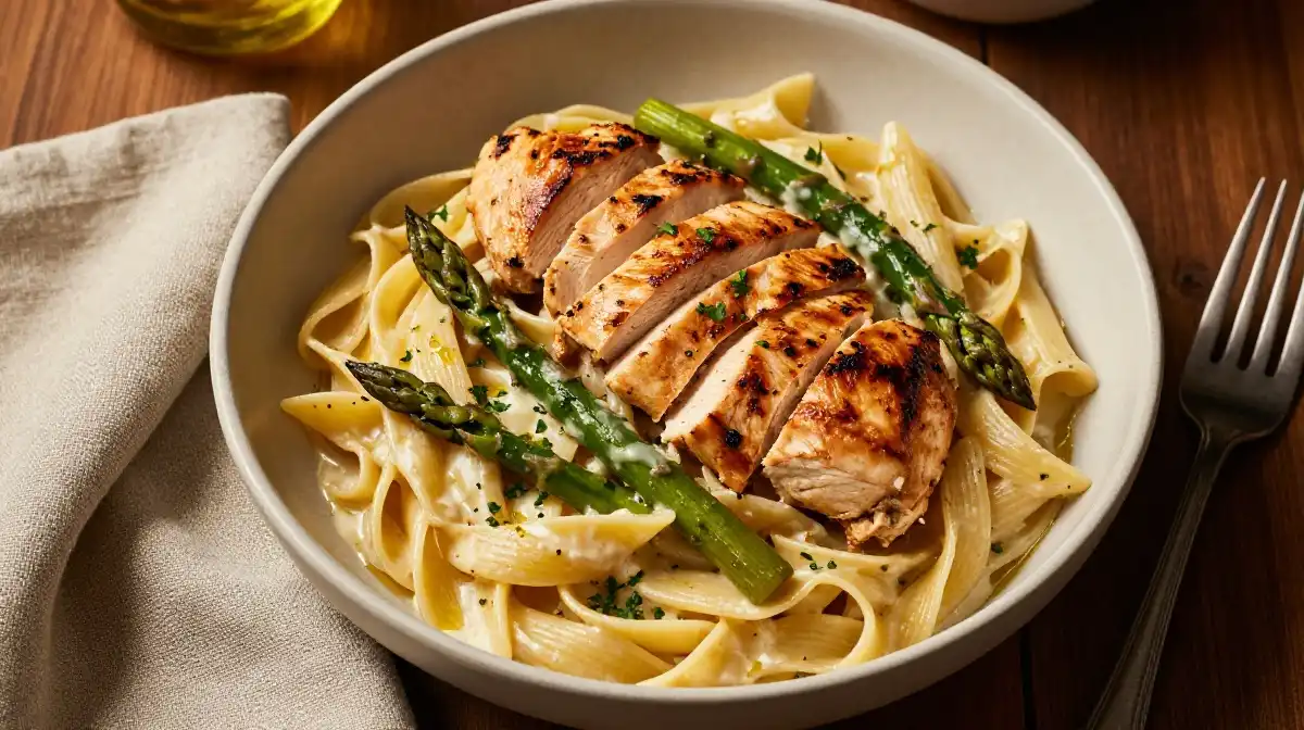 Asparagus Pasta With Chicken for a Hearty and Complete Weeknight Meal