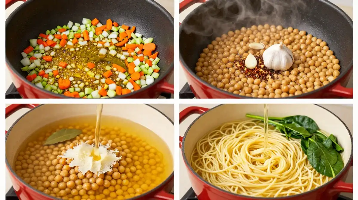 How to Make Classic Chickpea Noodle Soup From Scratch Step by Step