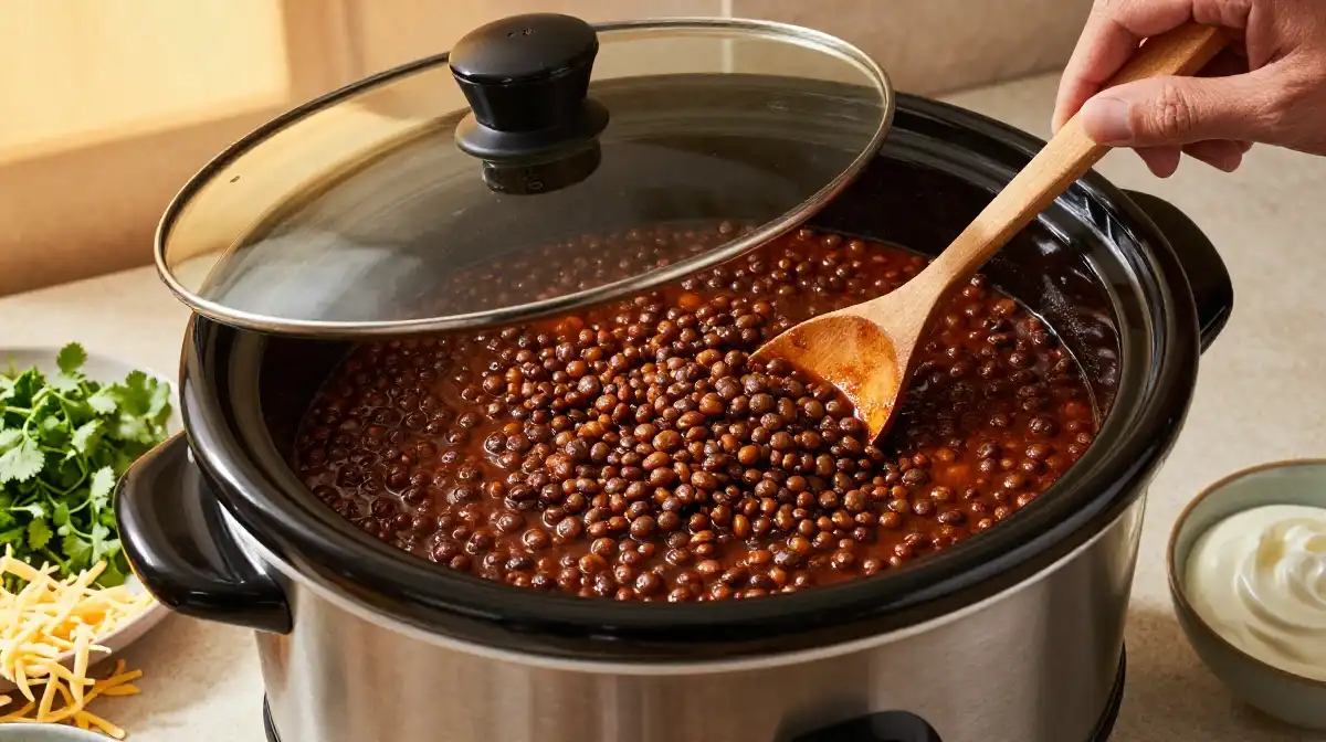 How to Make Lentil Chili in Slow Cooker for Deep Rich Flavor