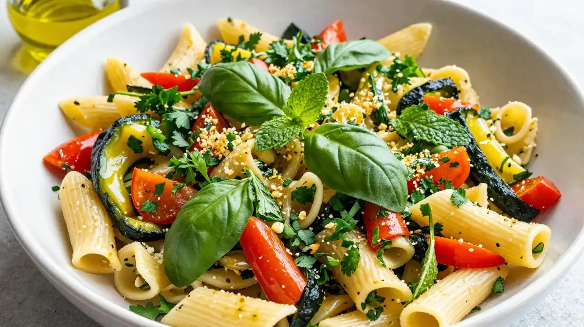 How to Make Vegan Pasta Primavera With Fresh Herbs and Seasonal Vegetables