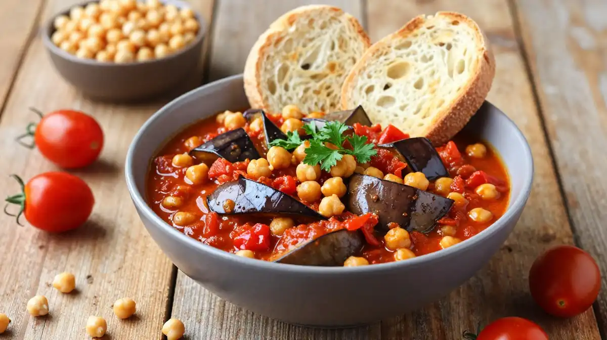 How to Make Vegan Eggplant Curry With Chickpeas and Tomatoes