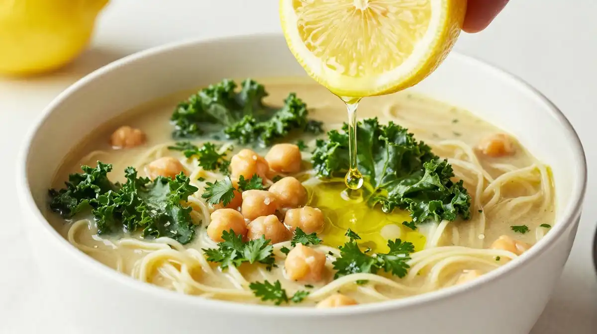 How to Make Vegan Chickpea Noodle Soup With Lemon and Fresh Herbs