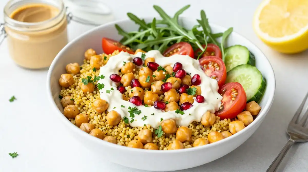 How to Make Vegan Chickpea Shawarma Bowl With Garlic Tahini Sauce
