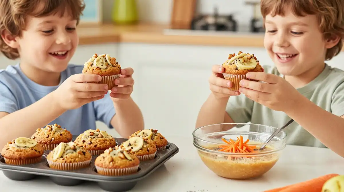 Kid Friendly Healthy Banana Nut Muffins With Hidden Nutrition Boosts