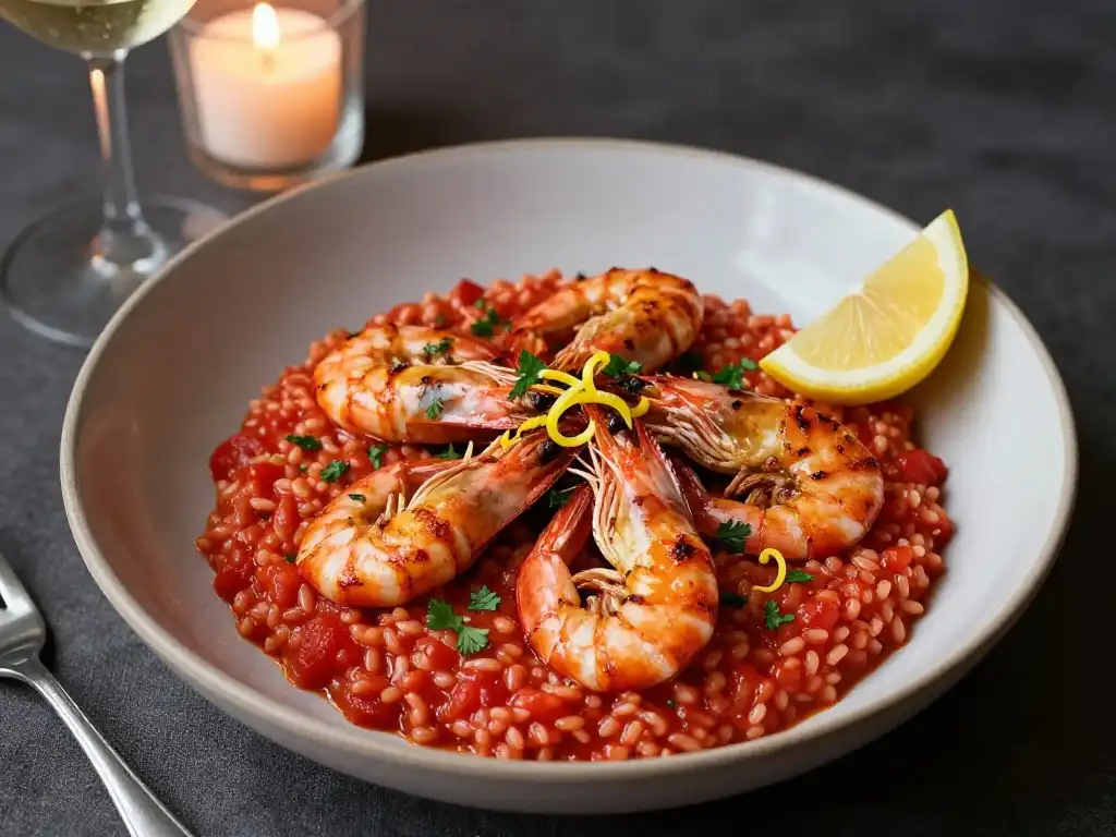 Tomato Risotto With Shrimp for an Elegant and Impressive Dinner