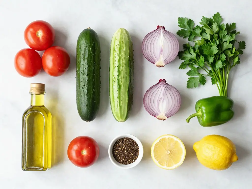 Ingredients Needed for Turkish Shepherds Salad