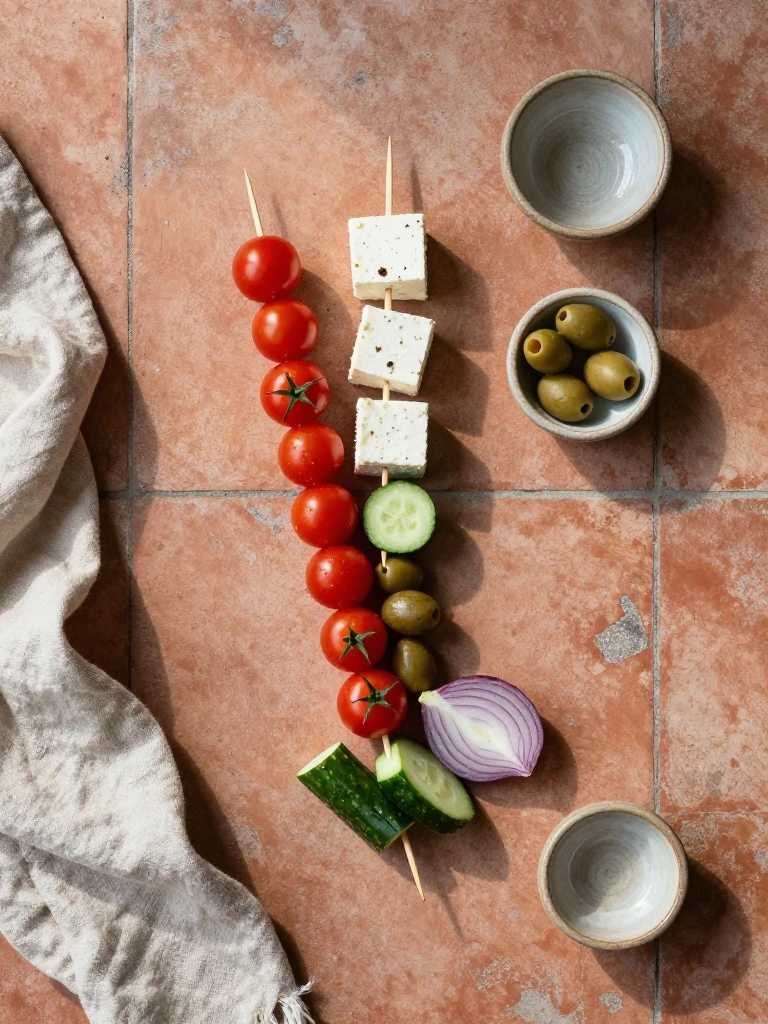 Ingredients-Needed-for-Greek-Salad-Skewers