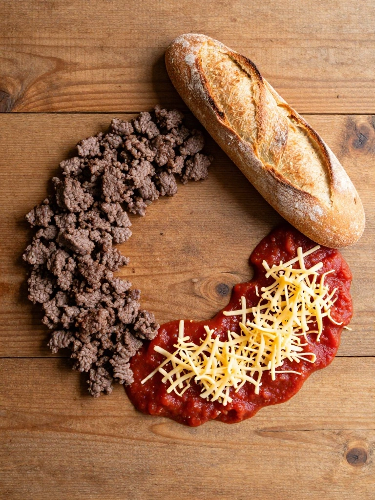 Ingredients-Needed-for-Sloppy-Joe-French-Bread-Pizza.