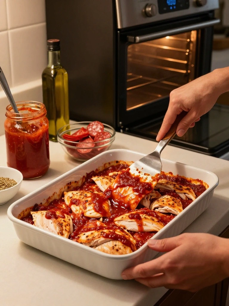 Step-by-Step Instructions to Make Chicken Pizza Bake