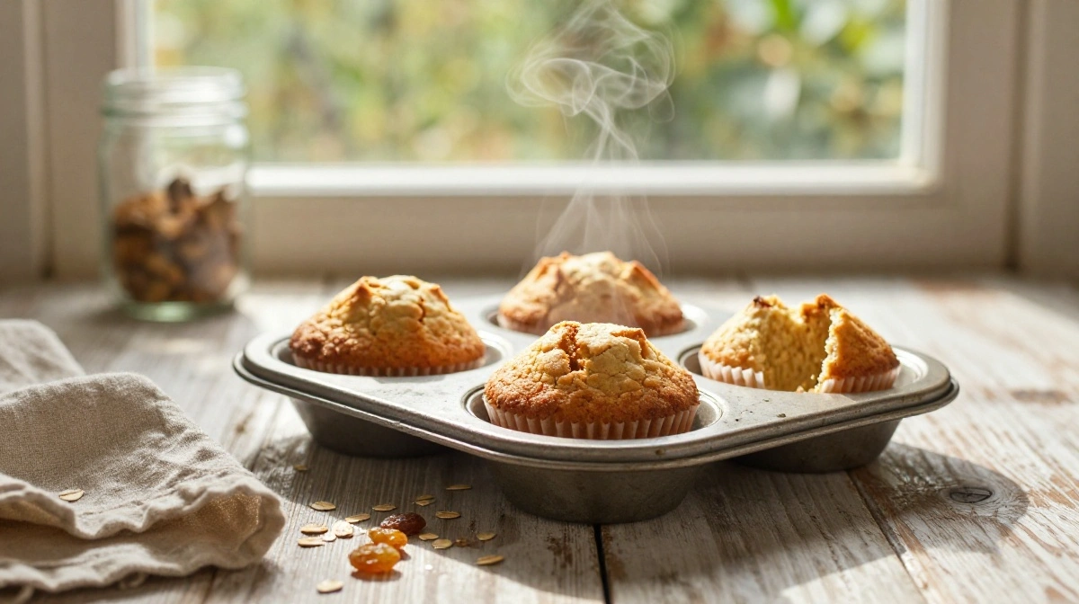 Oatmeal Raisin Cake Mix Muffins