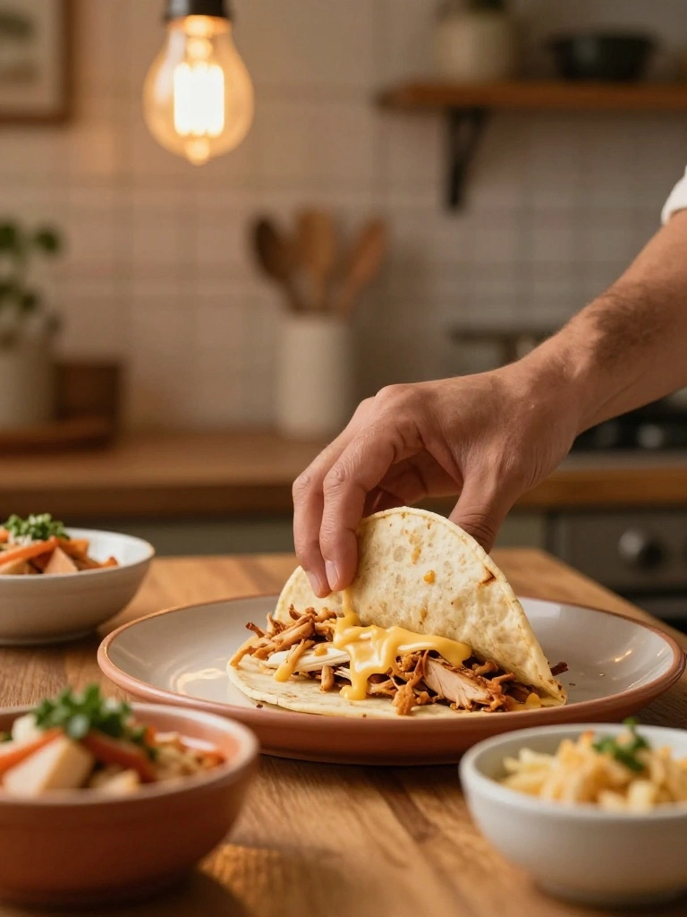 Soft Chicken Tacos with Mild Toppings