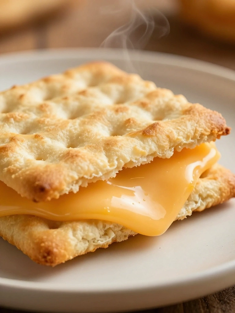 Making Cheese Stuffed Ritz Cracker Sandwiches