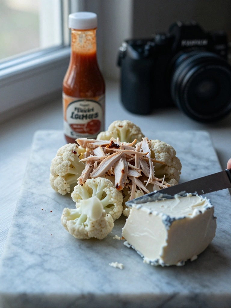 Ingredients You'll Need for Buffalo Chicken Cauliflower Casserole