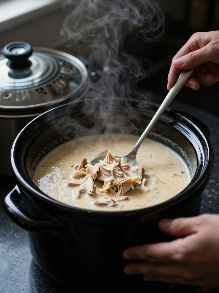 Slow Cooker Method for Creamy Chicken Taco Soup