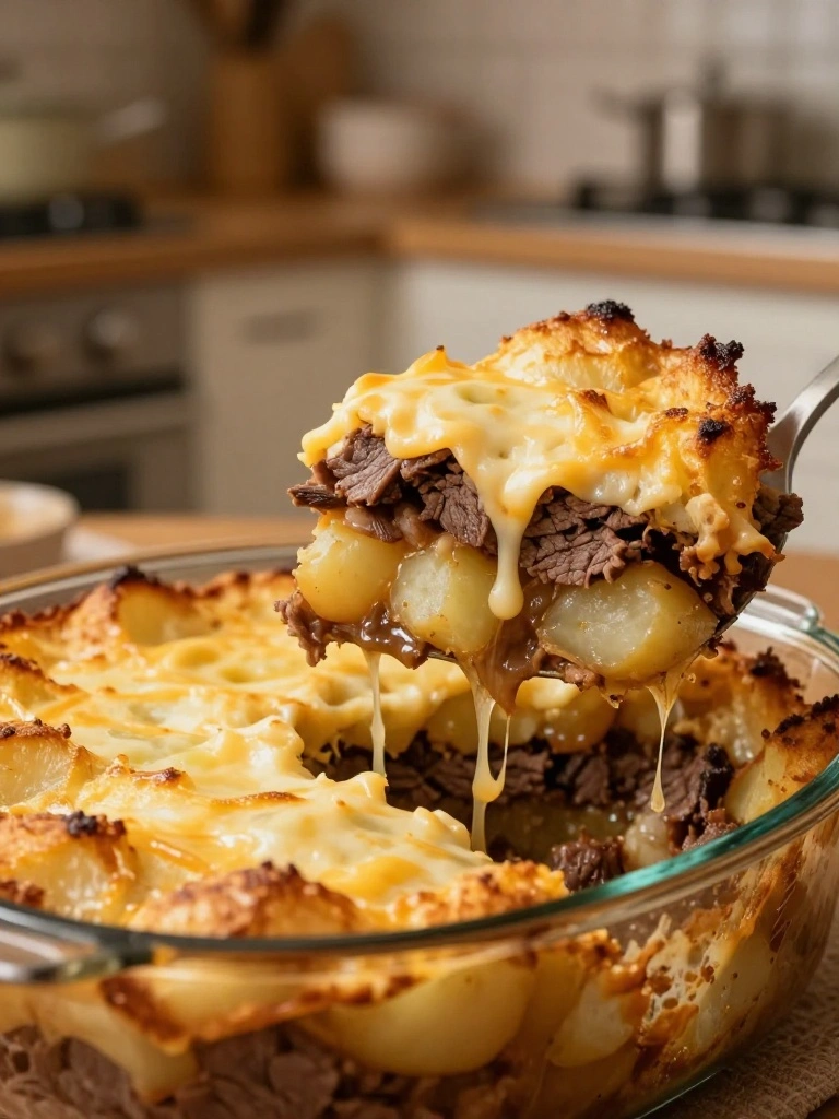 Cheesy Ground Beef and Potato Casserole
