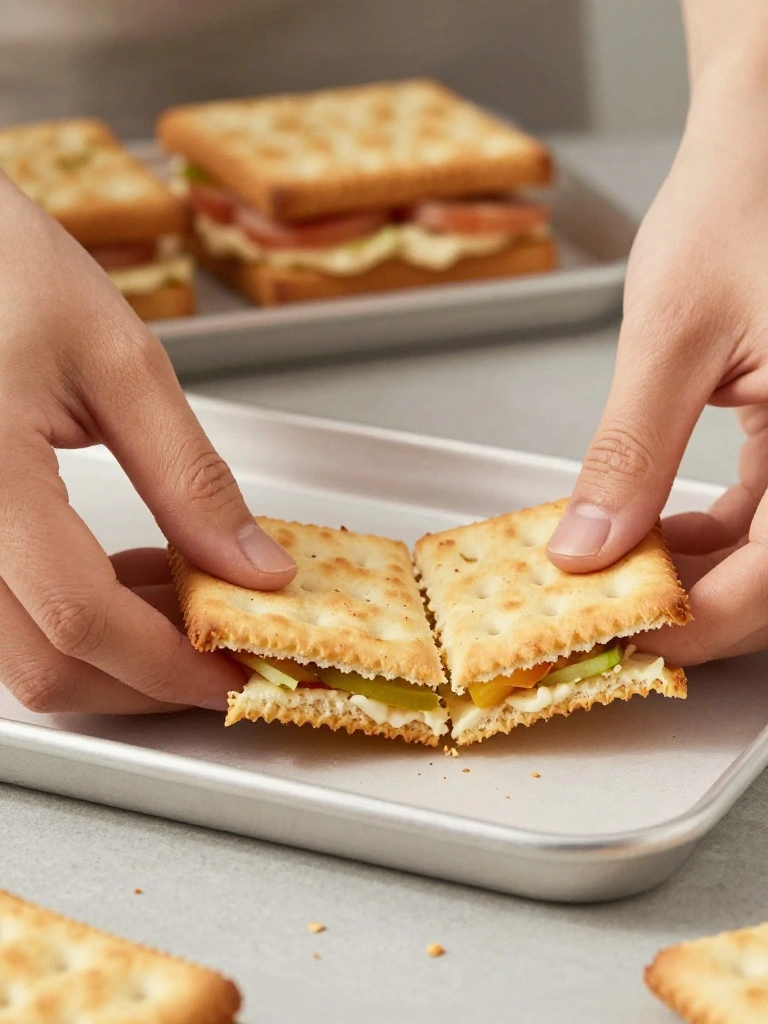 Step-by-Step Instructions to Make Ritz Cracker Party Sandwiches