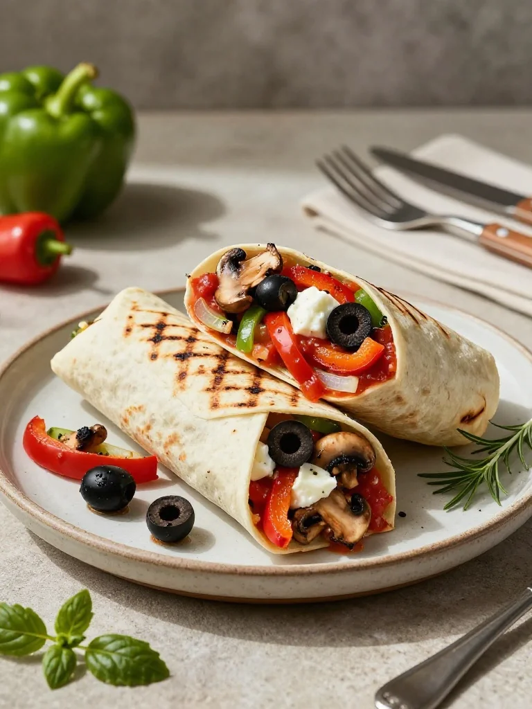 Vegetarian Pizza Burritos