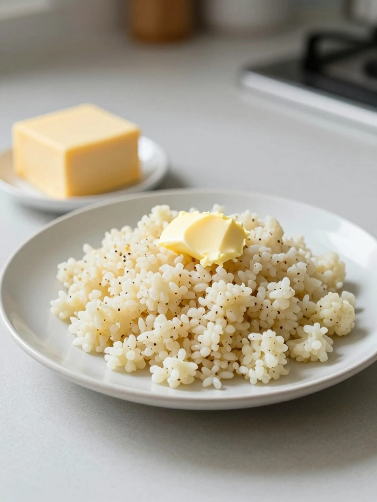 Making a Keto Friendly Cheesy Cauliflower Rice